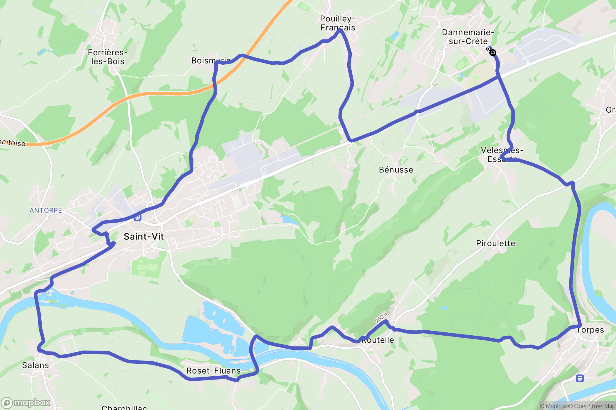 Dannemarie-sur-Crête : carte du parcours de randonnée - France