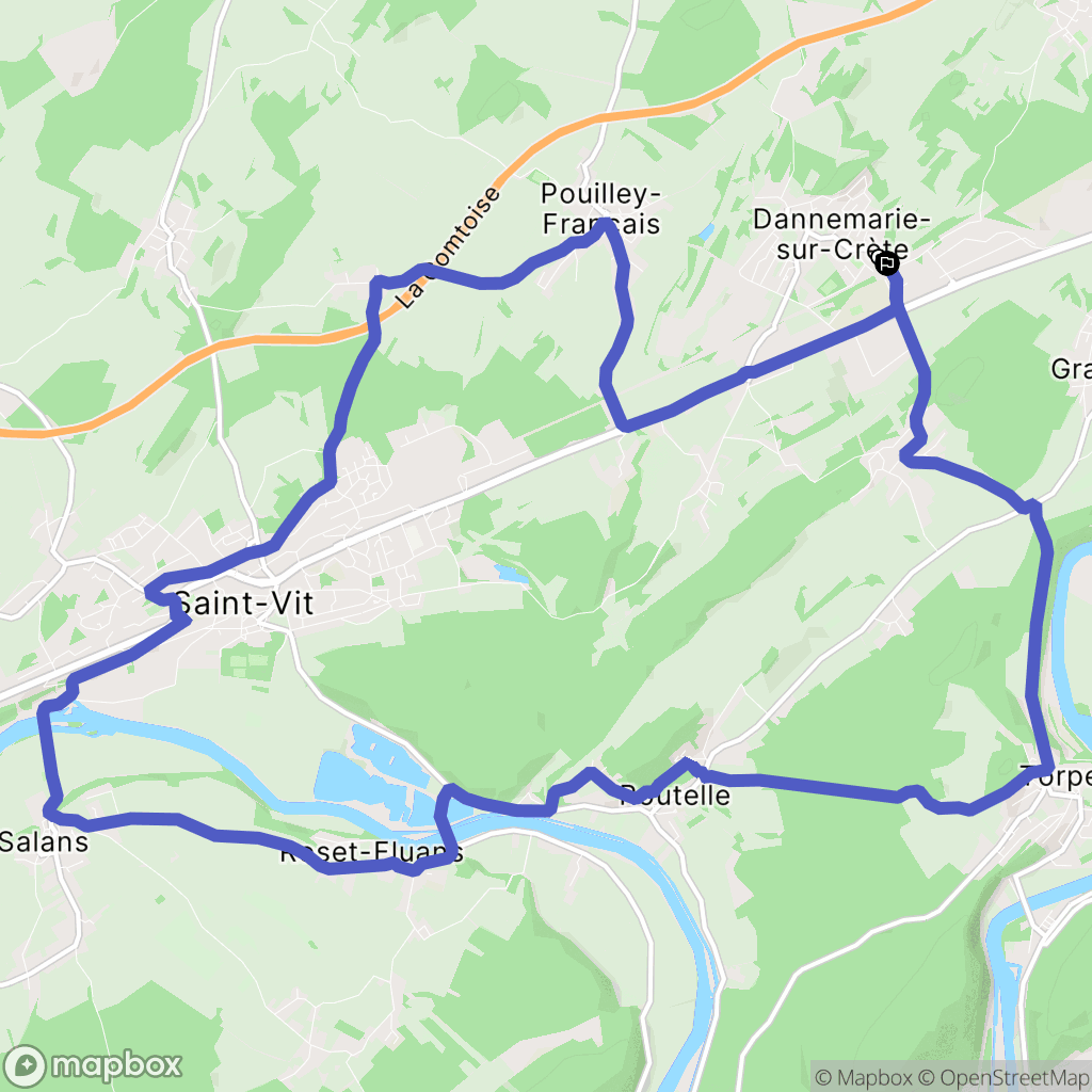 Dannemarie-sur-Crête : carte du parcours de randonnée - France