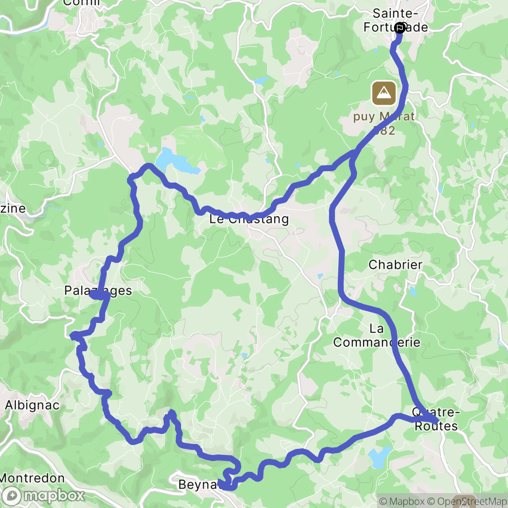 Sainte-Fortunade : carte du parcours de randonnée - France