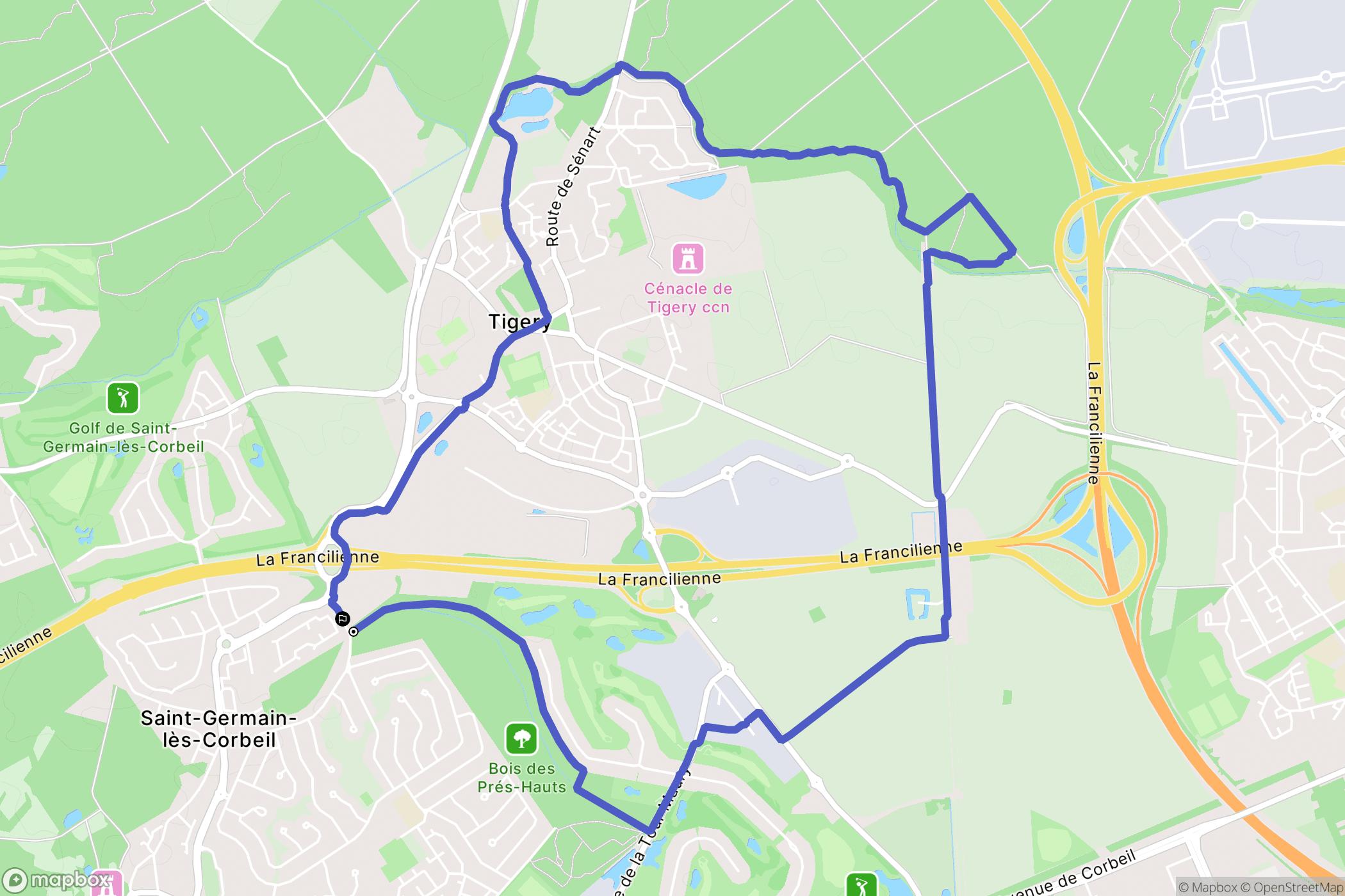 Saint-Germain-lès-Corbeil : carte du parcours de randonnée - France