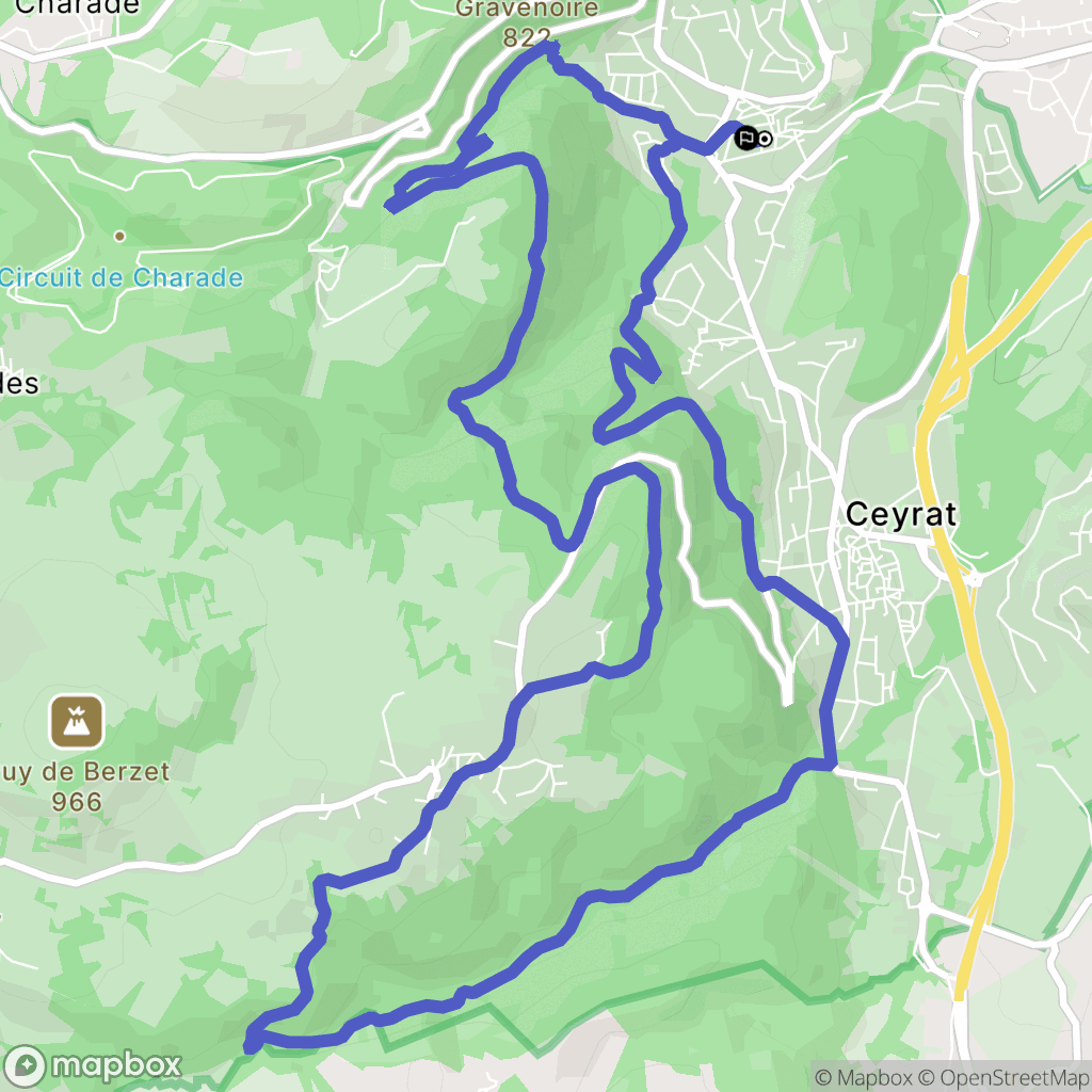 Ceyrat : carte du parcours de randonnée - France