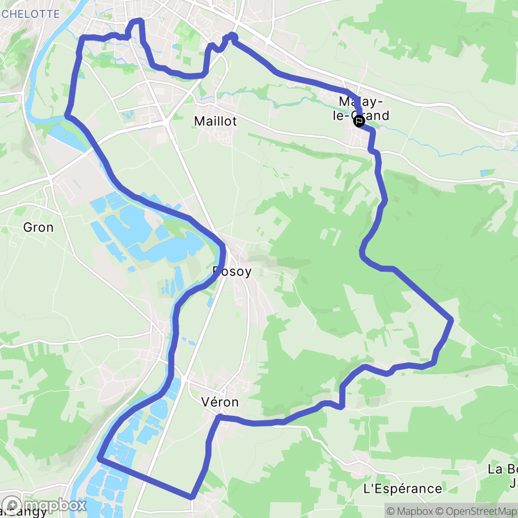 Malay-le-Grand : carte du parcours de randonnée - France