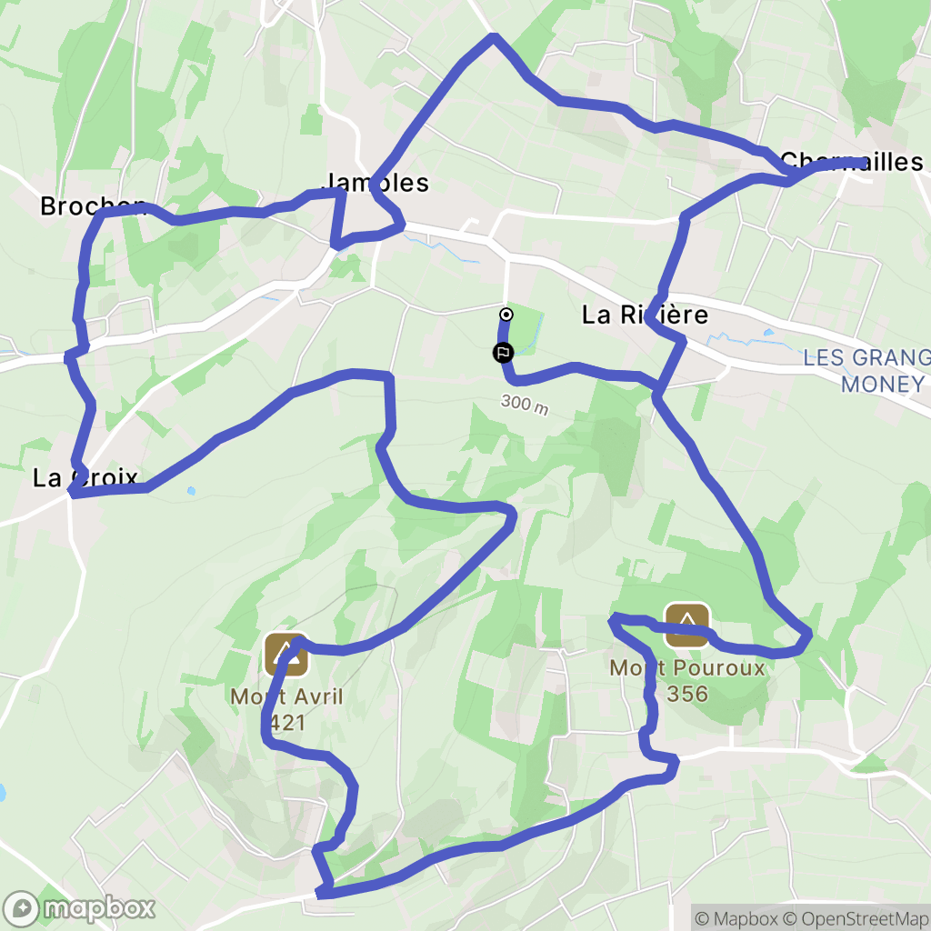 Jambles : carte du parcours de randonnée - France