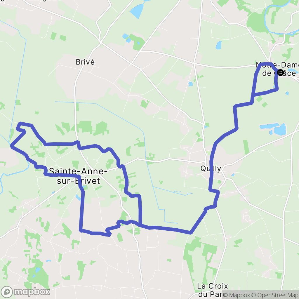 Guenrouet : carte du parcours de randonnée - France