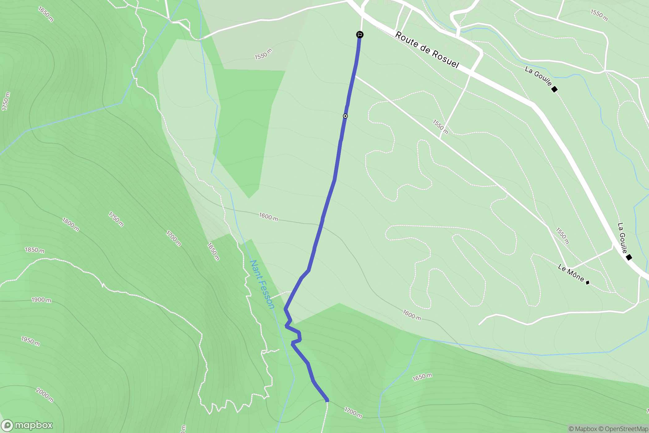 Peisey-Nancroix : carte du parcours de randonnée - France