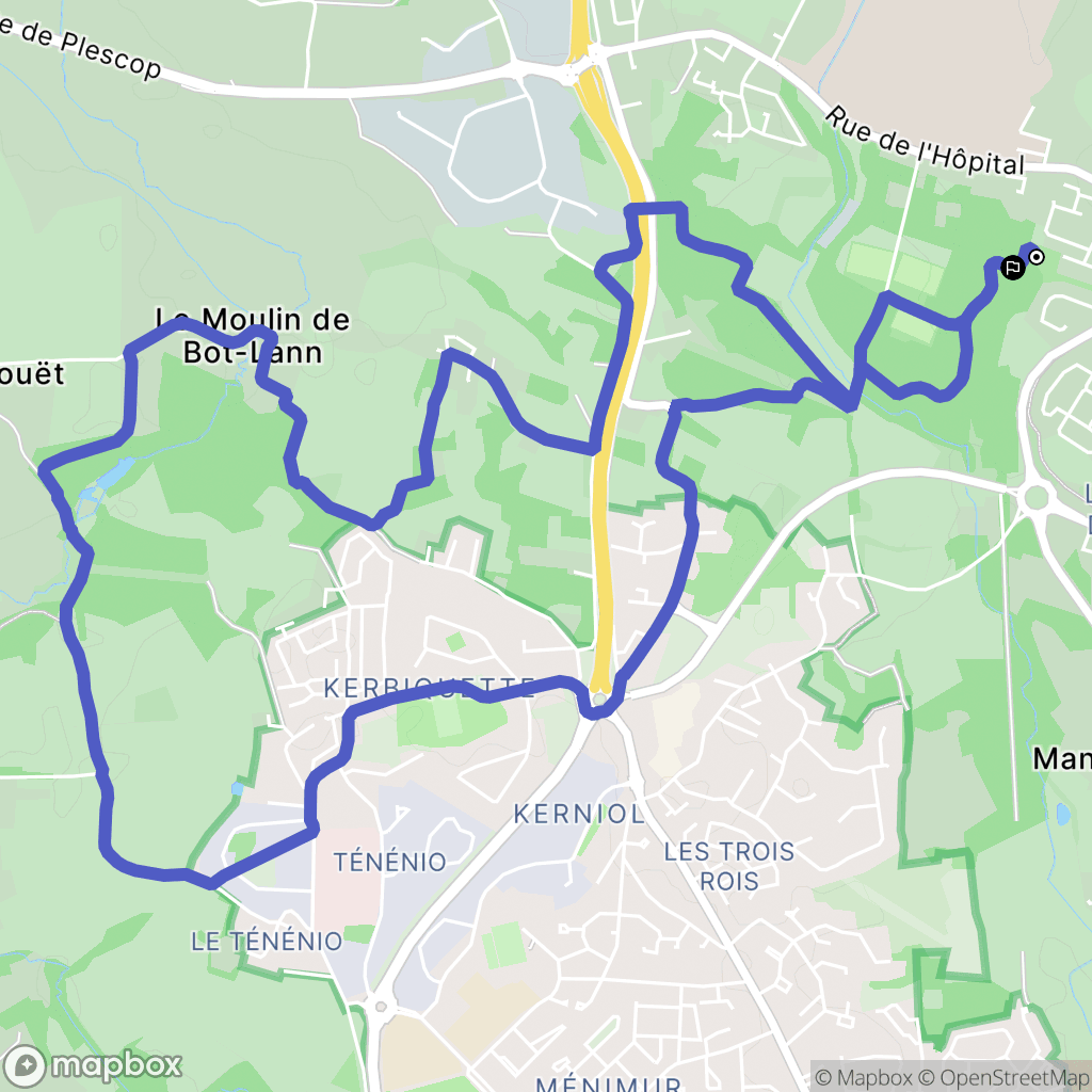 Saint-Avé : carte du parcours de randonnée - France