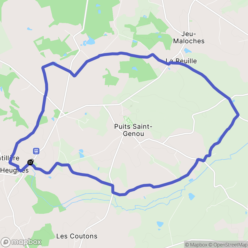 Heugnes : carte du parcours de randonnée - France