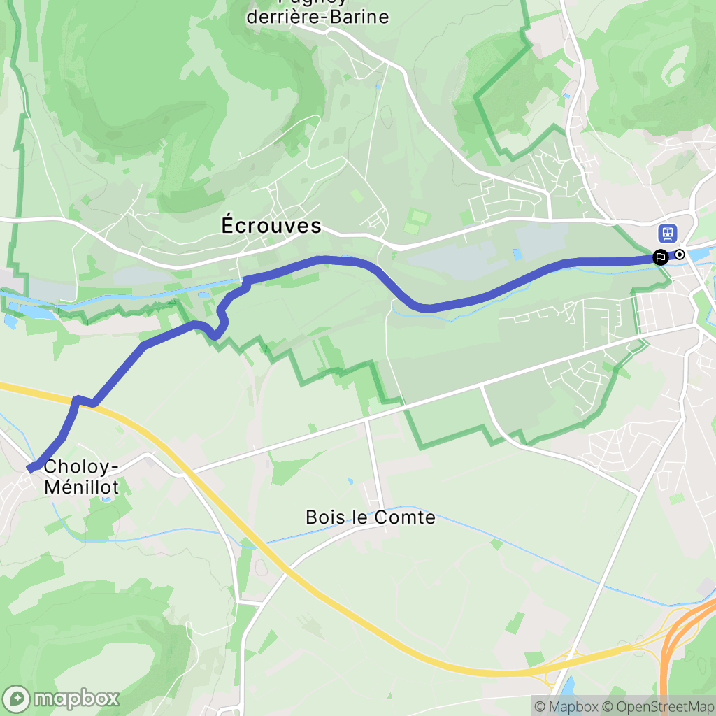 Toul : carte du parcours de randonnée - France