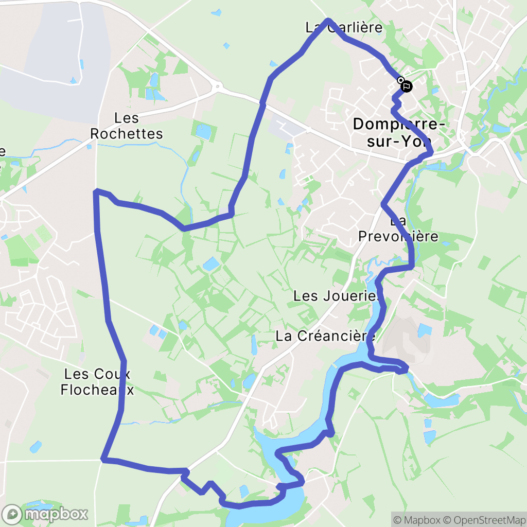 Dompierre-sur-Yon : carte du parcours de randonnée - France