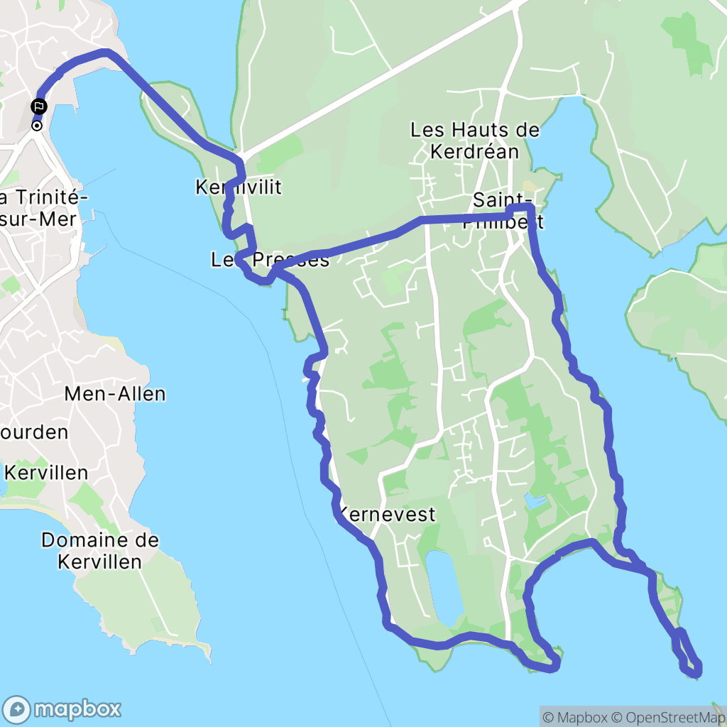 La Trinité-sur-Mer : carte du parcours de randonnée - France