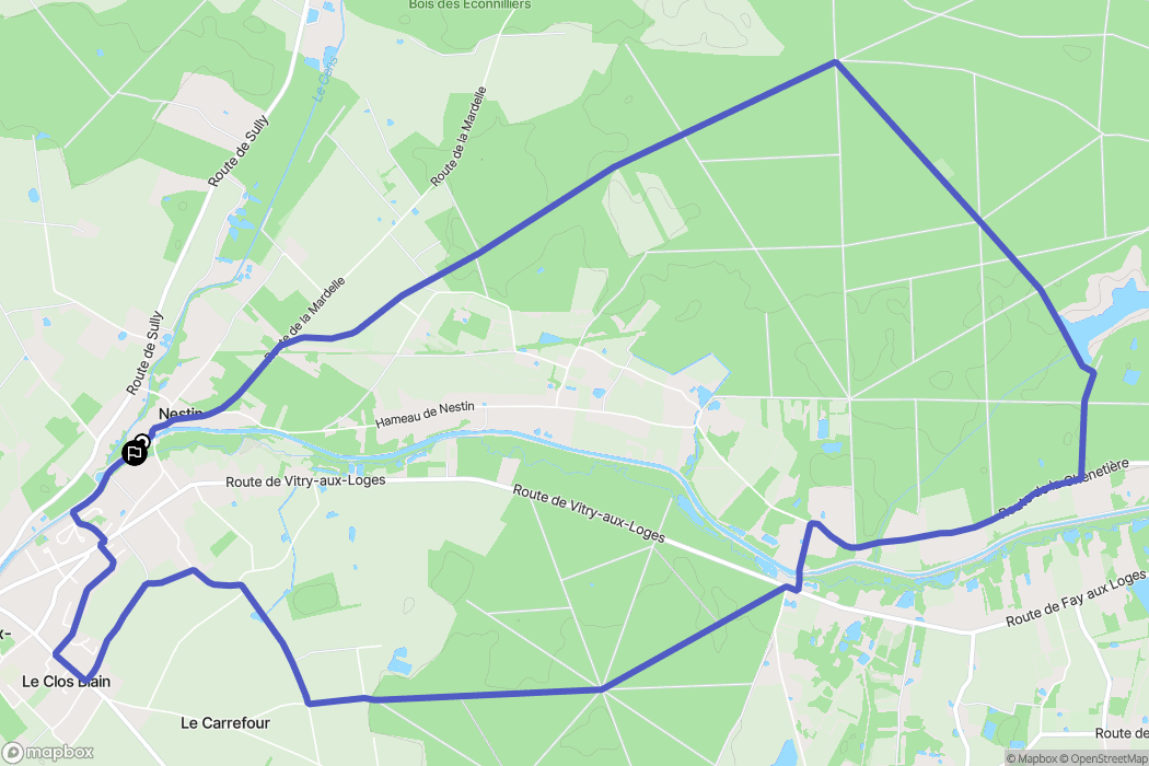 Fay-aux-Loges : carte du parcours de randonnée - France