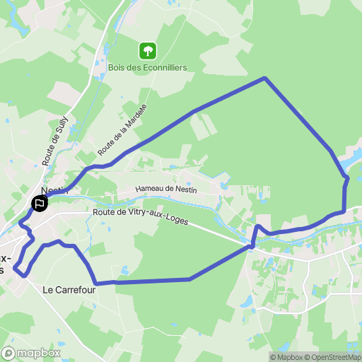 Fay-aux-Loges : carte du parcours de randonnée - France