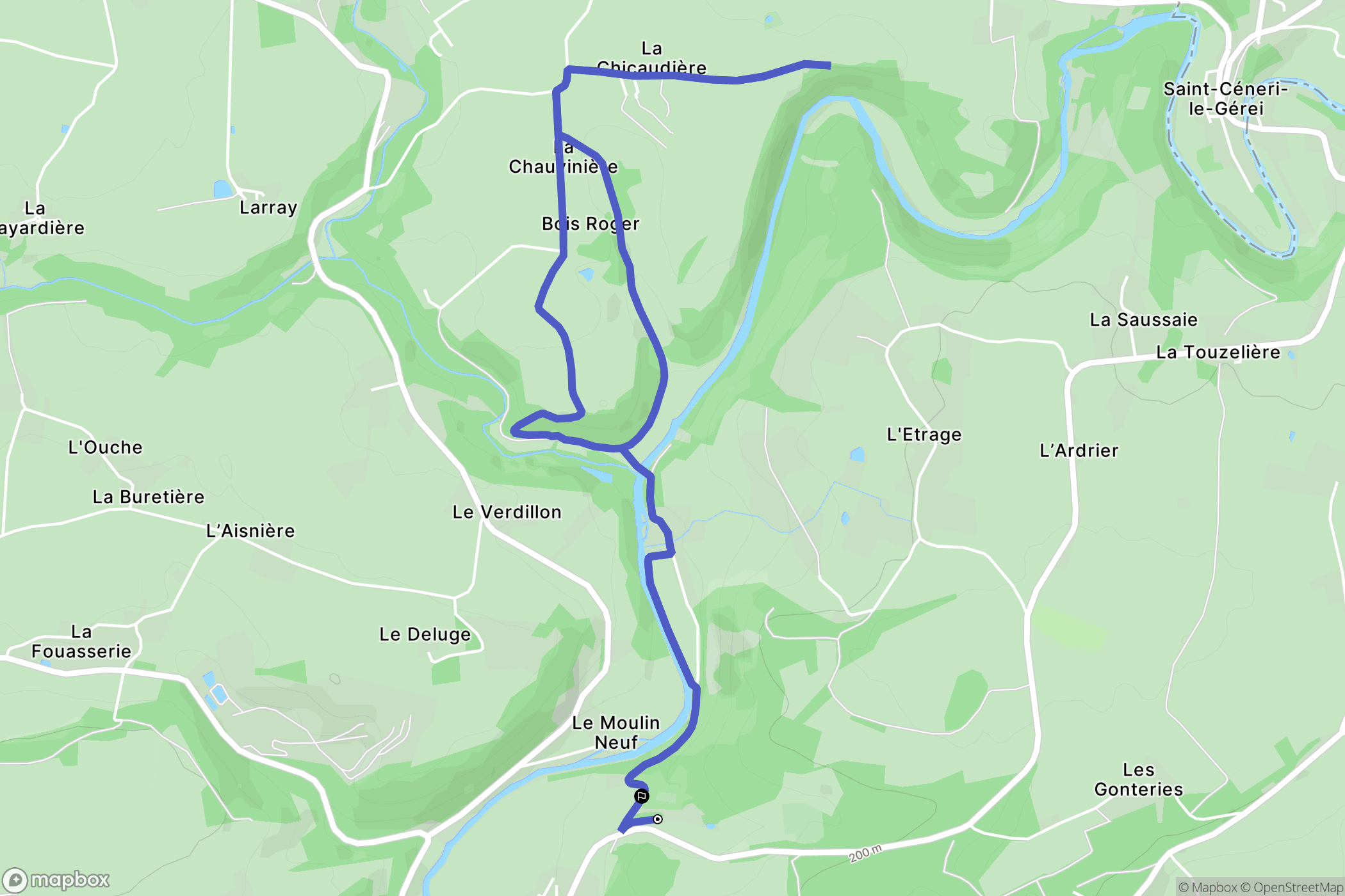 Saint-Léonard-des-Bois : carte du parcours de randonnée - France