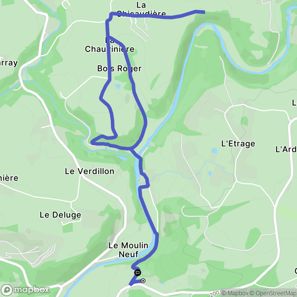 Saint-Léonard-des-Bois : carte du parcours de randonnée - France
