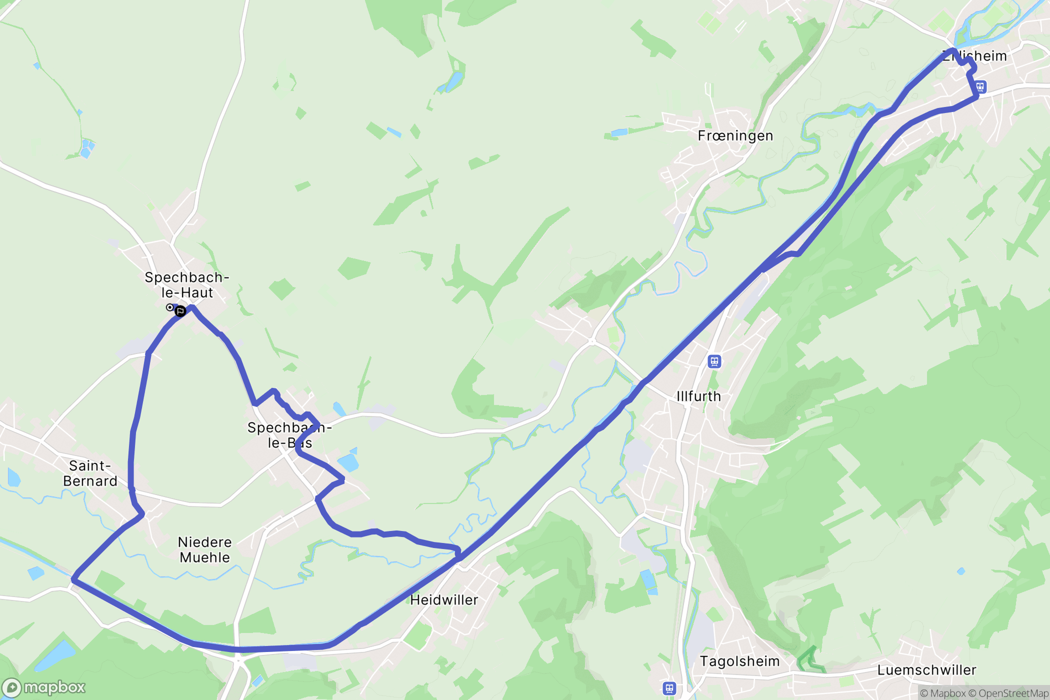 Spechbach : carte du parcours de randonnée - France