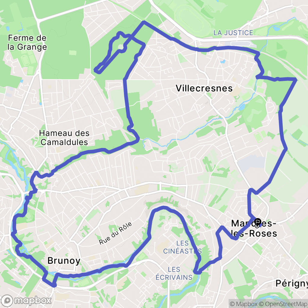 Mandres-les-Roses : carte du parcours de randonnée - France