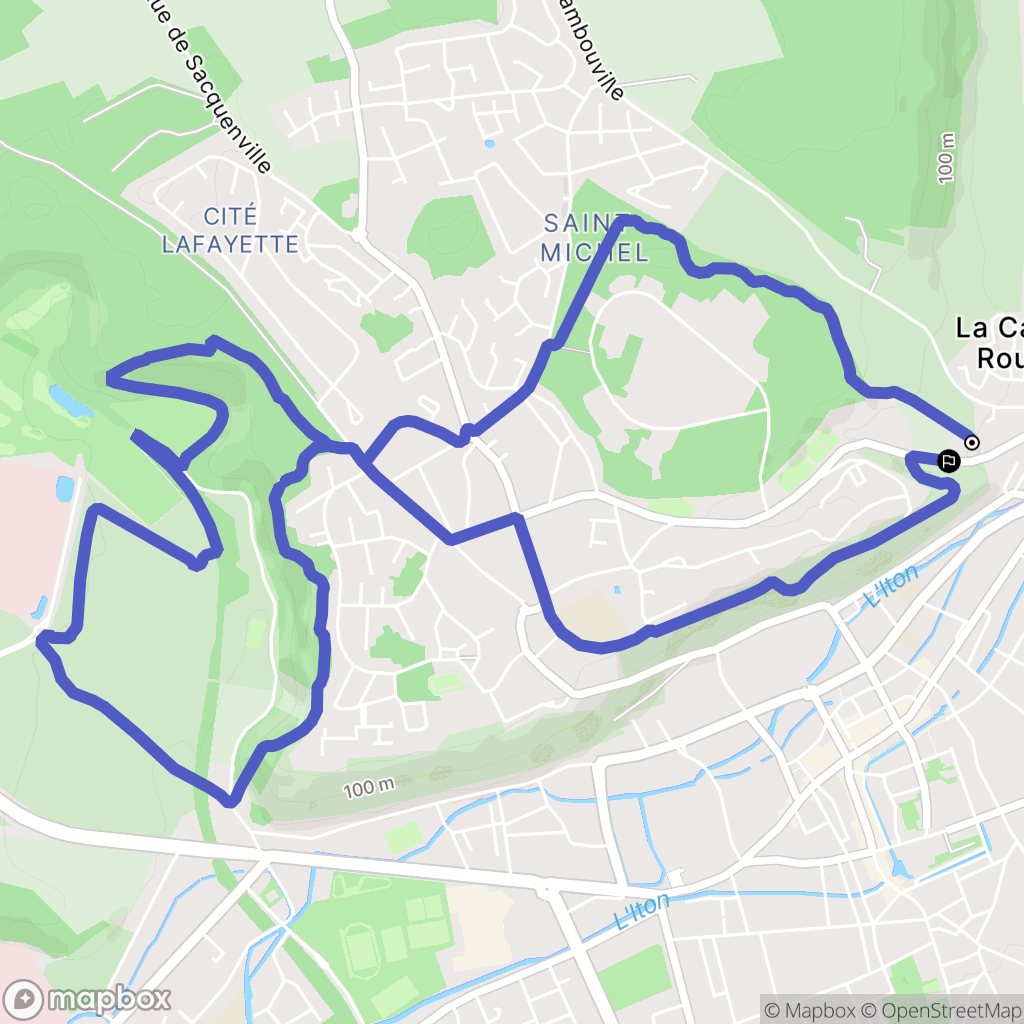 Évreux : carte du parcours de randonnée - France