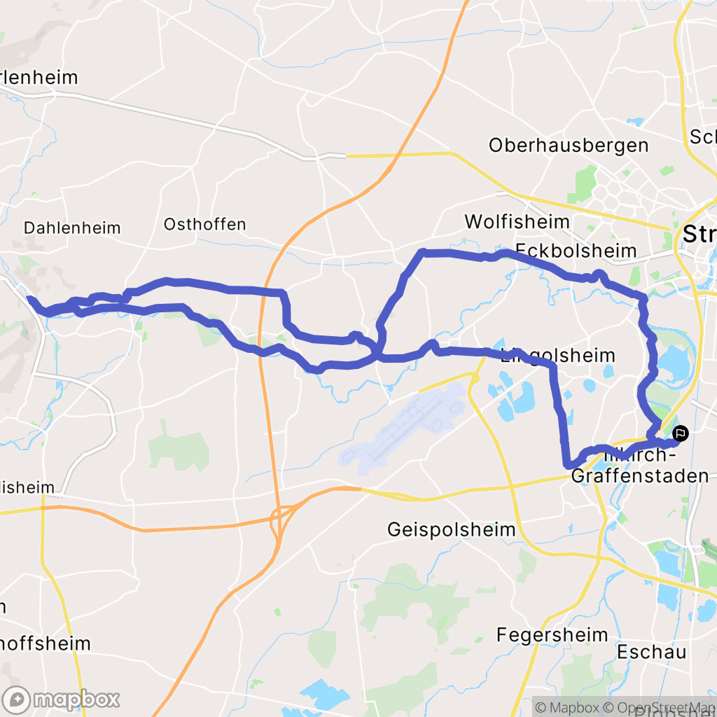 Illkirch-Graffenstaden : carte du parcours de randonnée - France