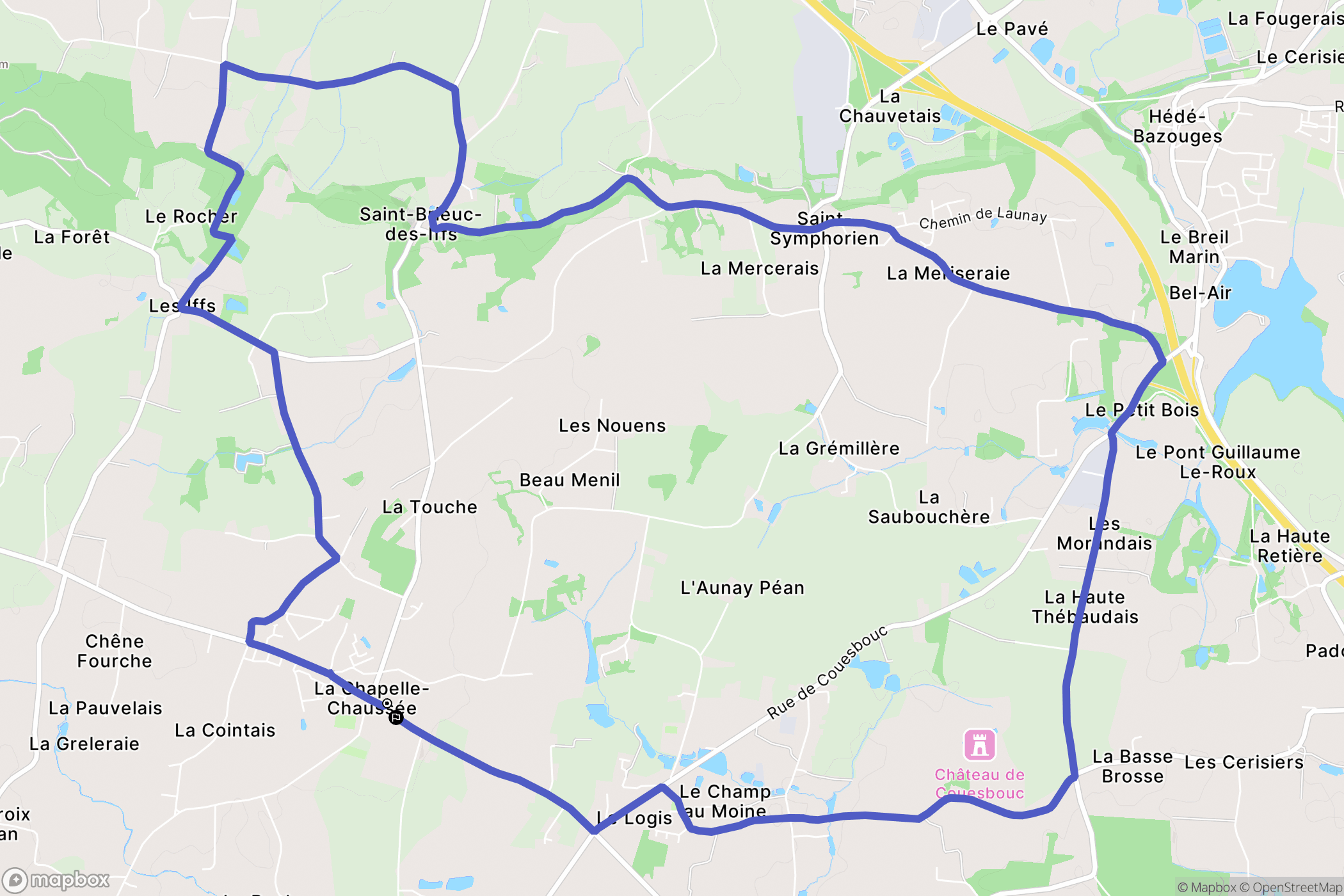 La Chapelle-Chaussée : carte du parcours de randonnée - France