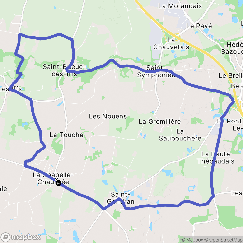 La Chapelle-Chaussée : carte du parcours de randonnée - France