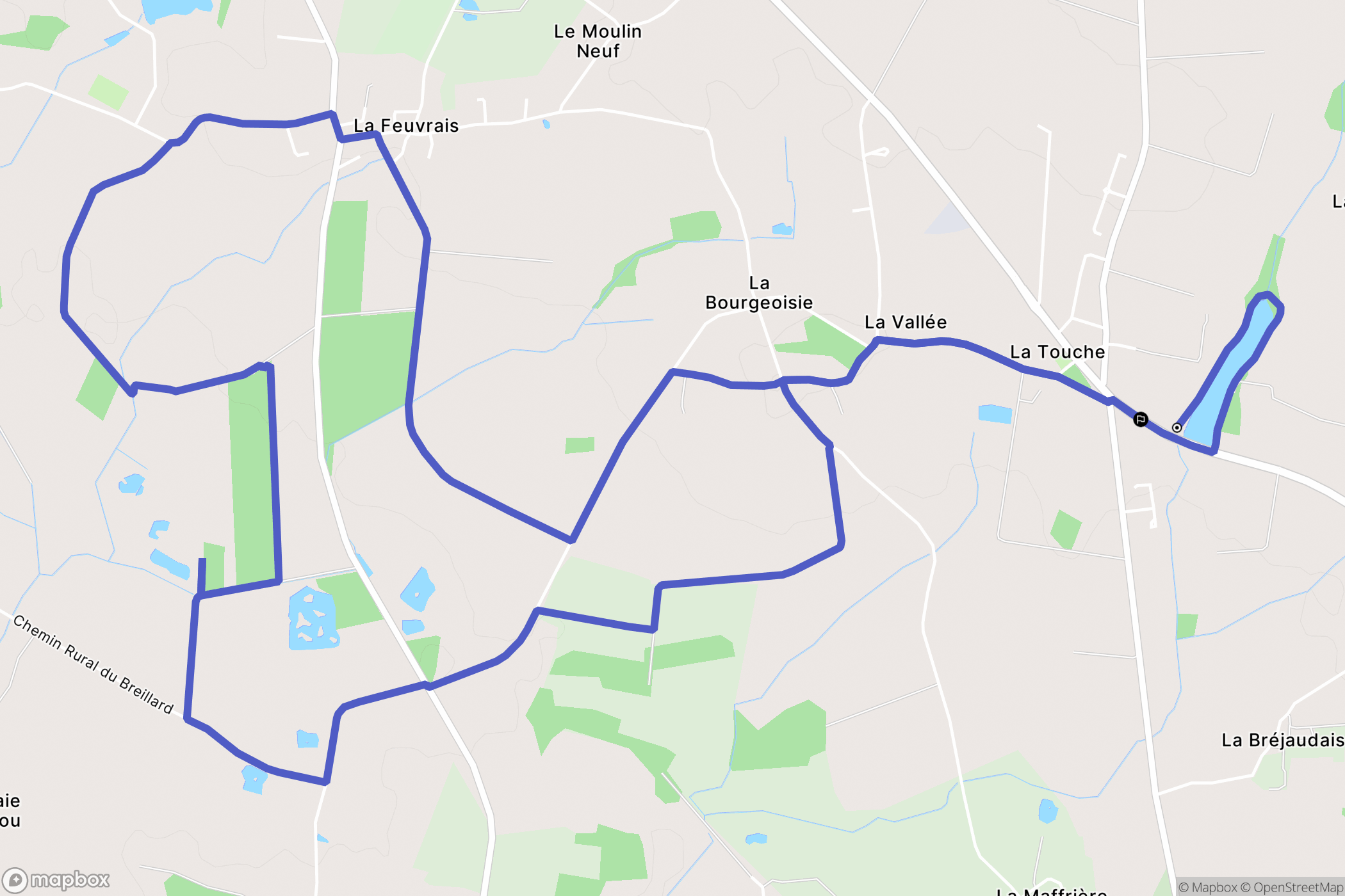 Erbray : carte du parcours de randonnée - France