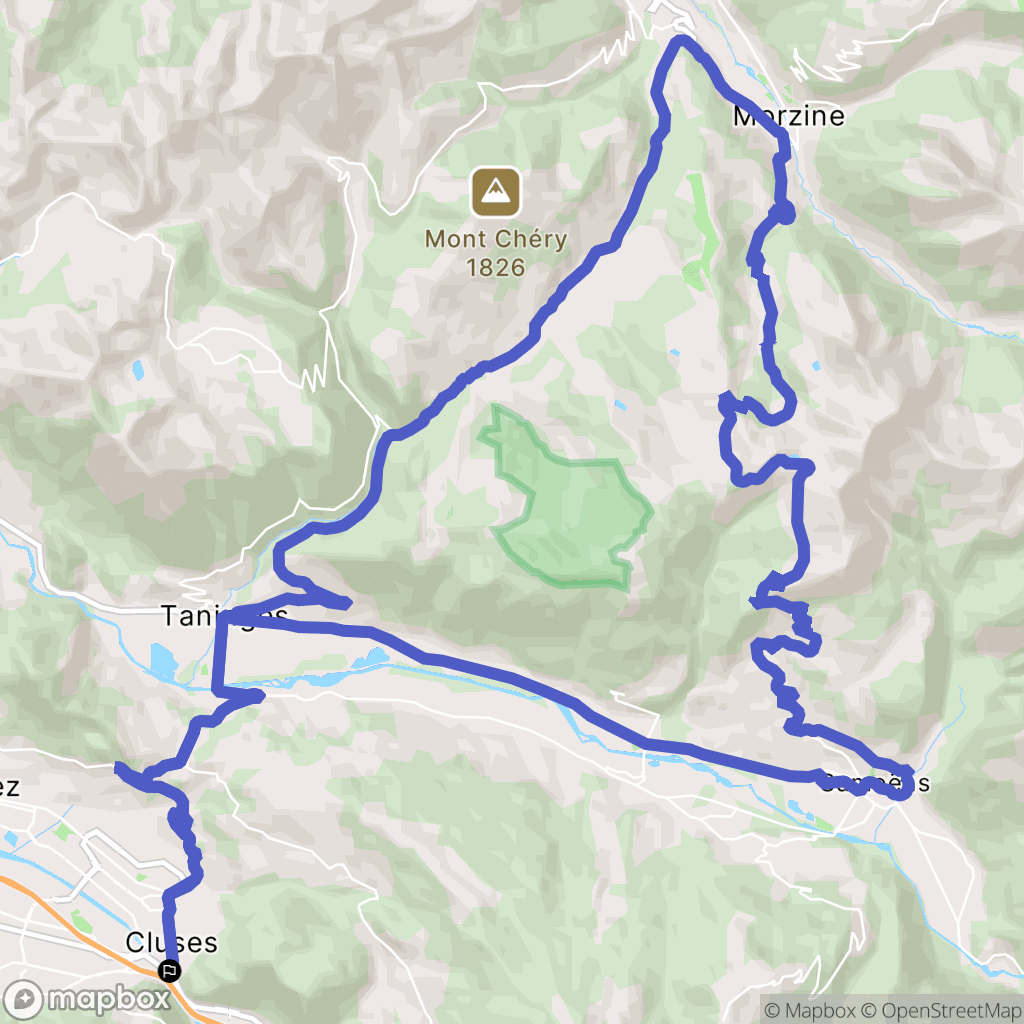 Cluses : carte du parcours de randonnée - France