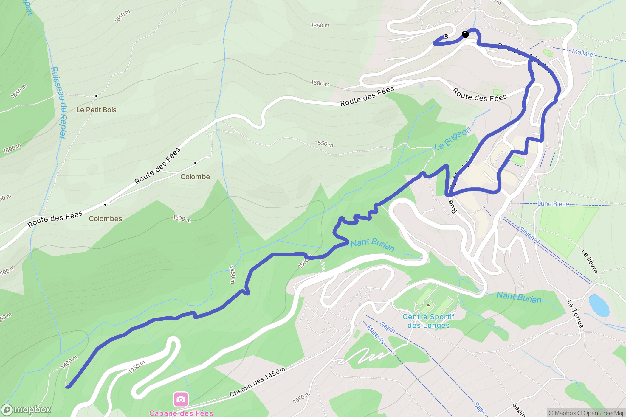 Saint-François-Longchamp : carte du parcours de randonnée - France