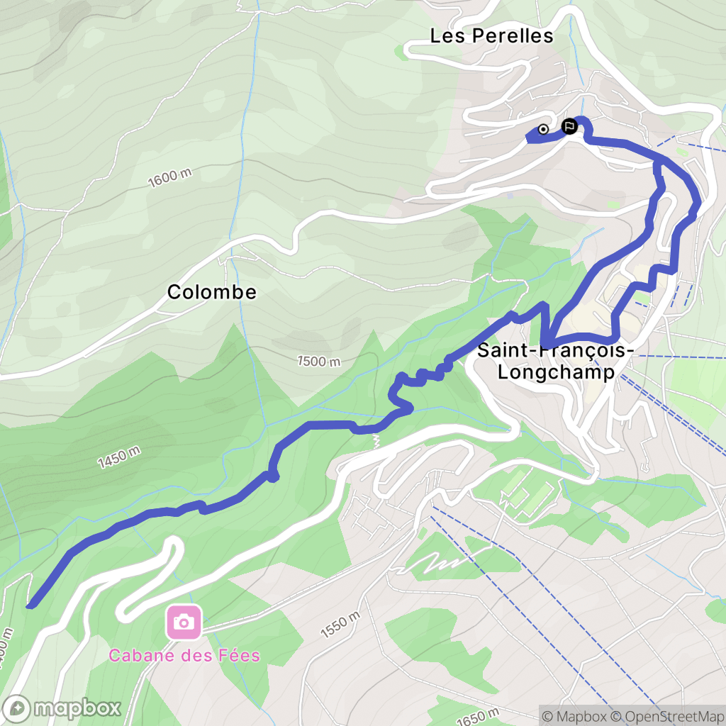 Saint-François-Longchamp : carte du parcours de randonnée - France