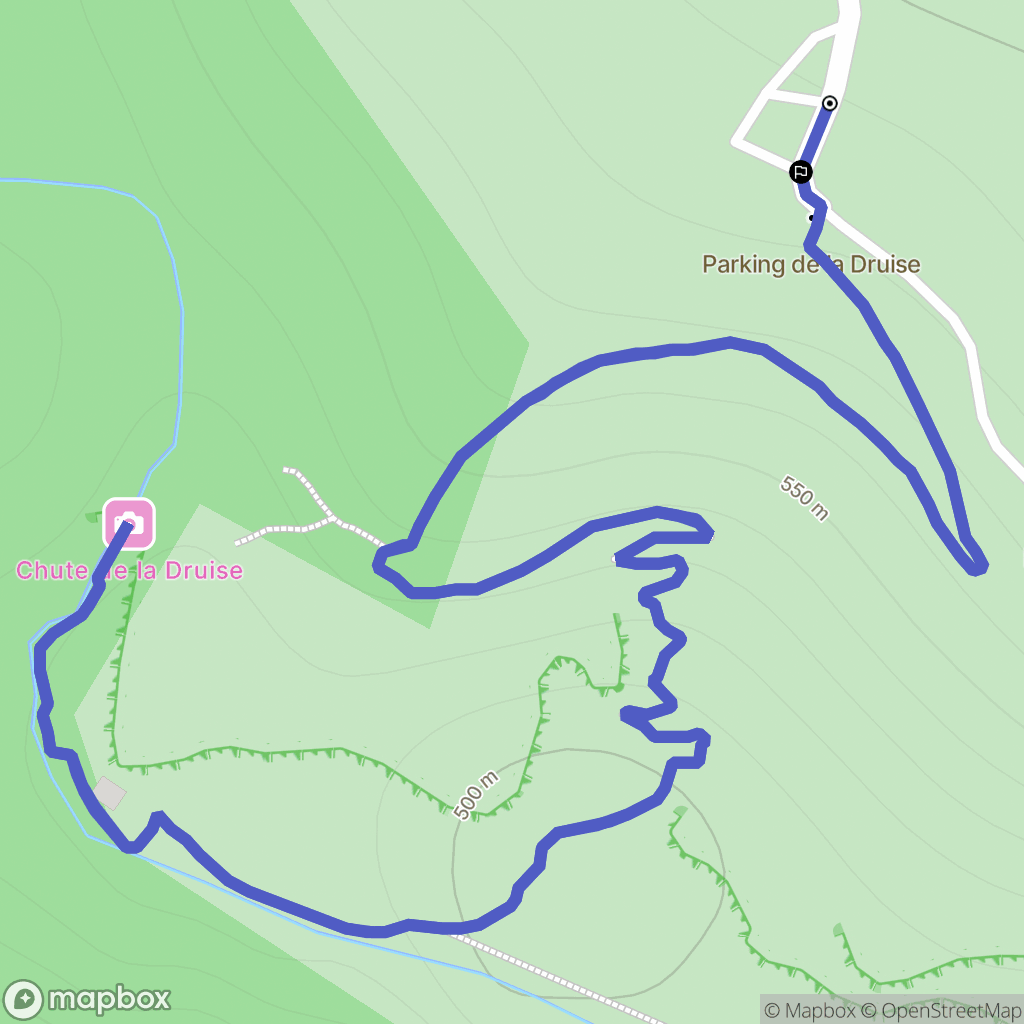Omblèze : carte du parcours de randonnée - France