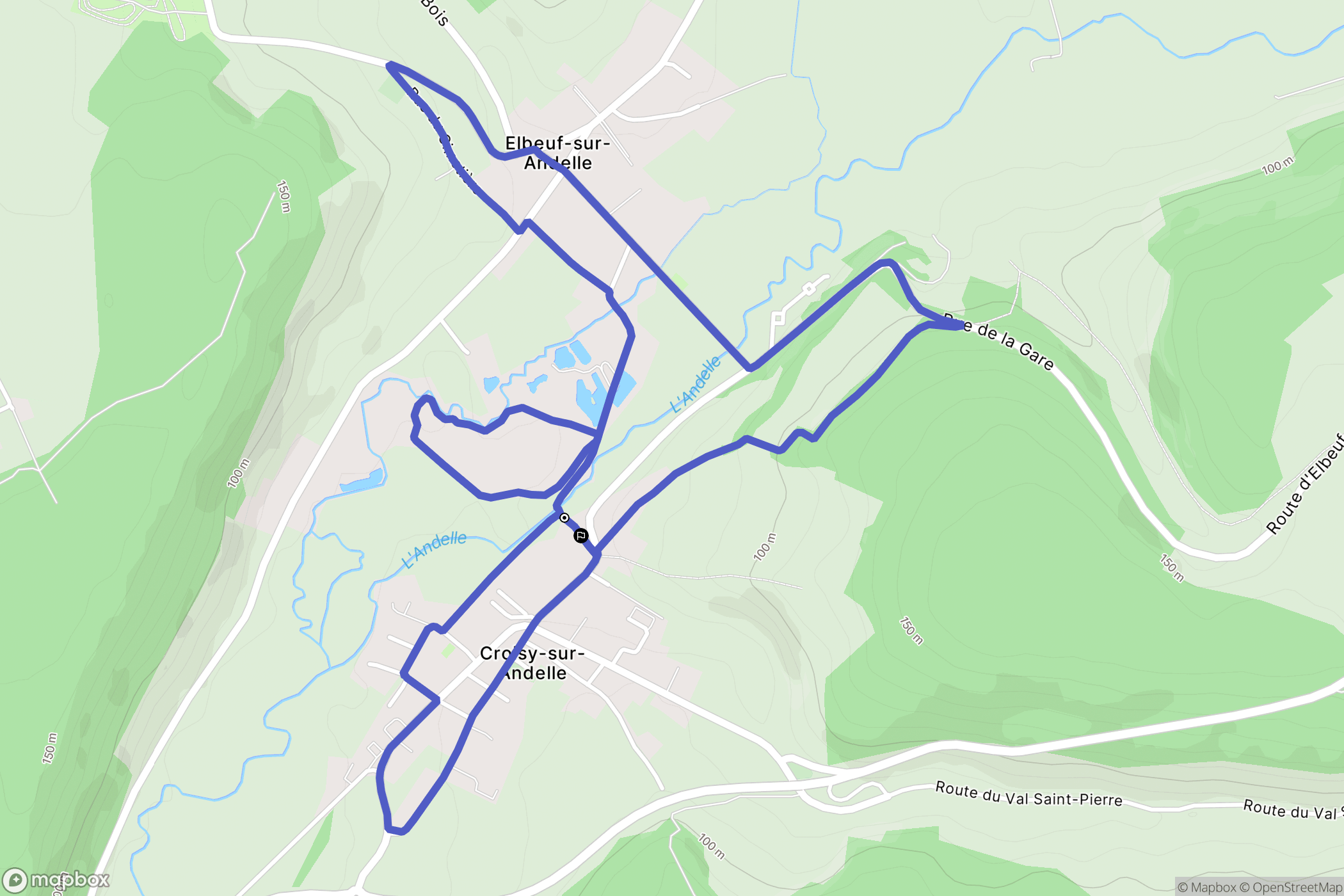 Croisy-sur-Andelle : carte du parcours de randonnée - France