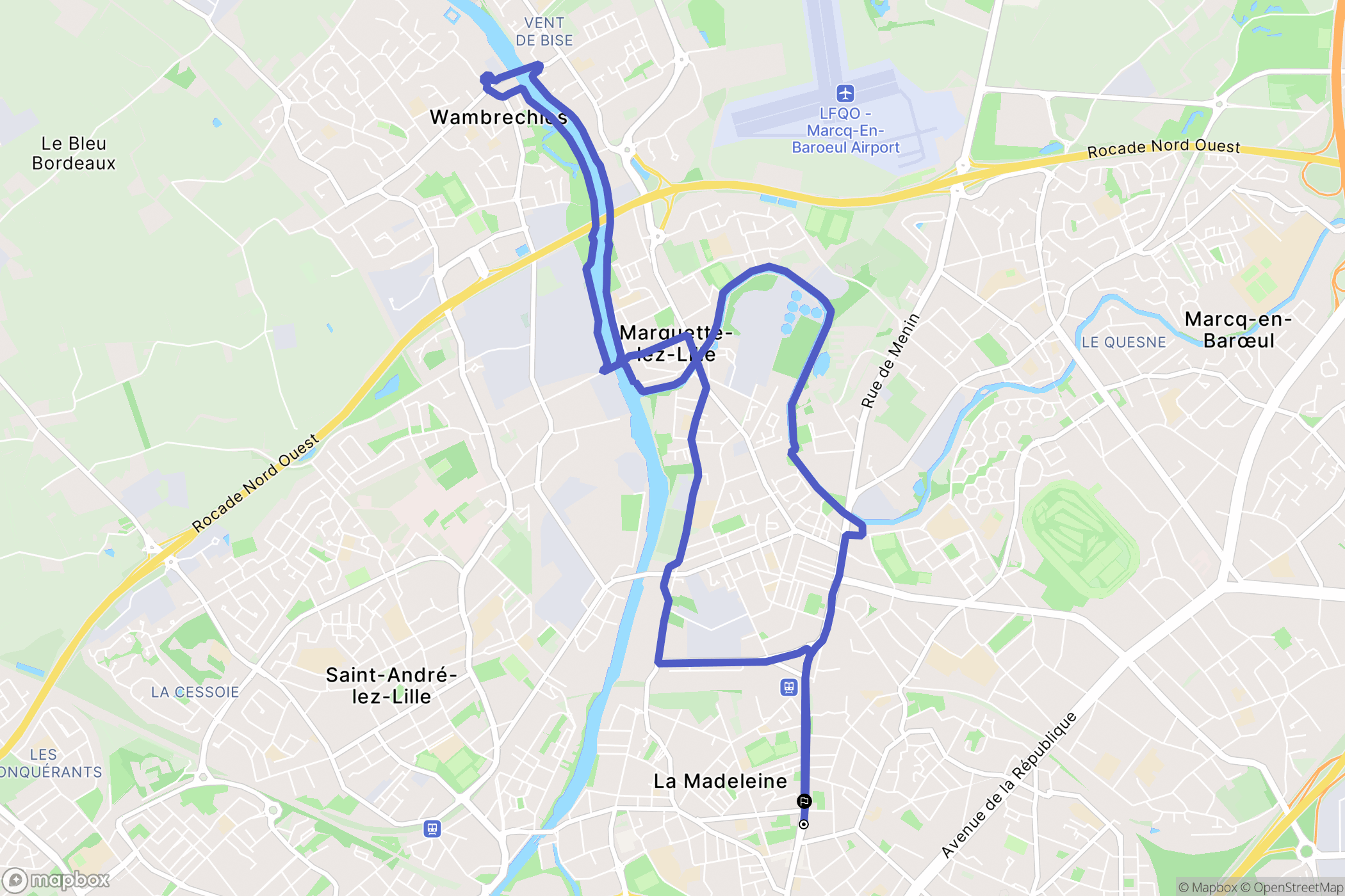 La Madeleine : carte du parcours de randonnée - France