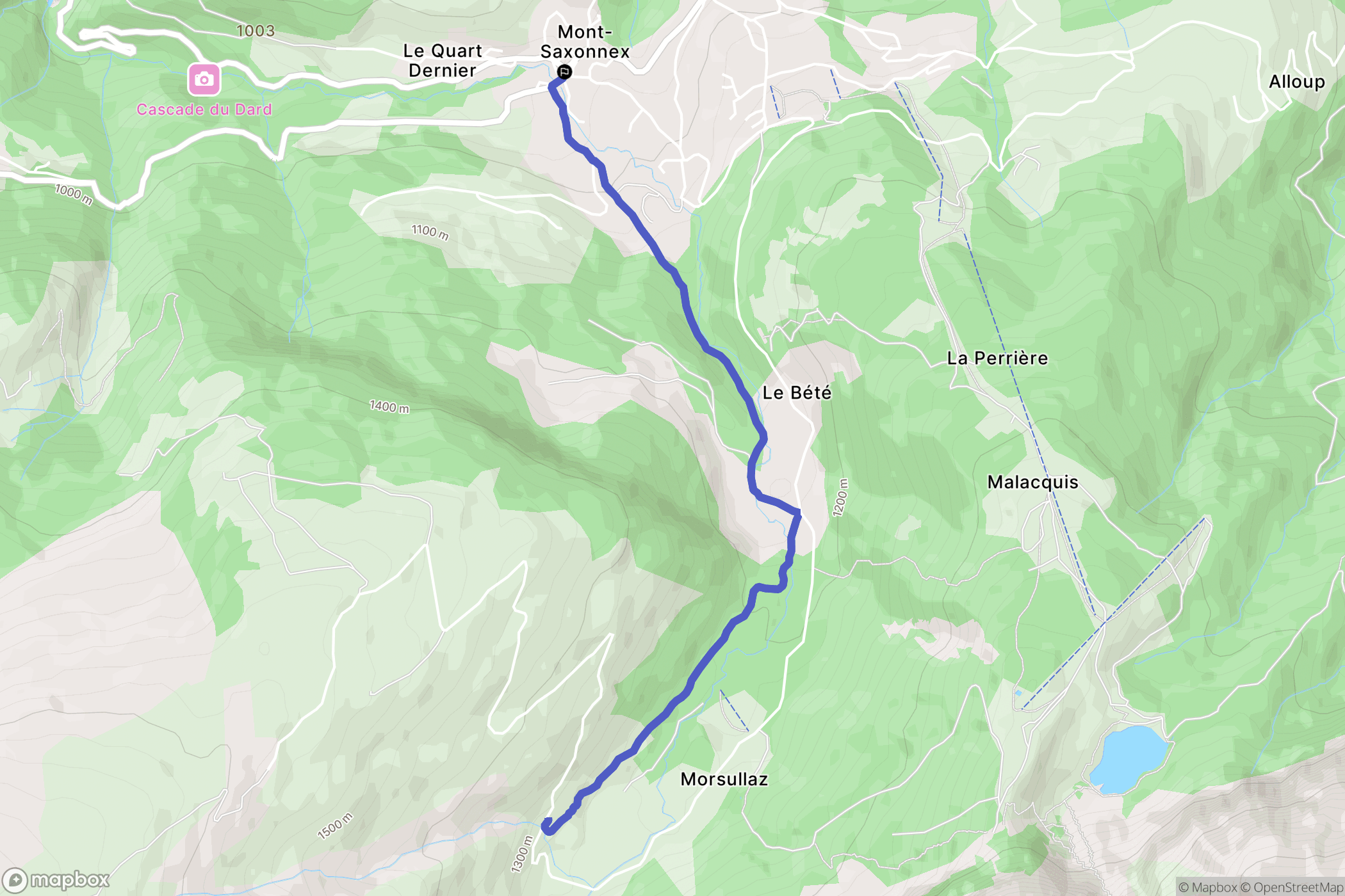 Mont-Saxonnex : carte du parcours de randonnée - France