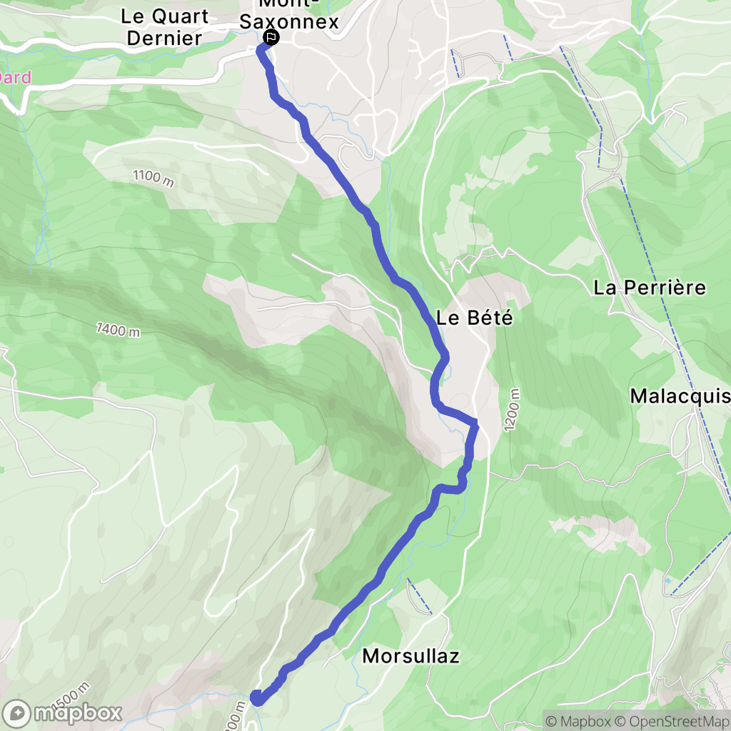 Mont-Saxonnex : carte du parcours de randonnée - France