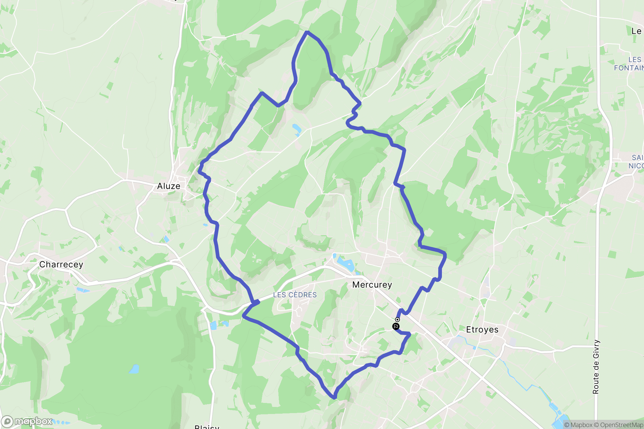 Mercurey : carte du parcours de randonnée - France