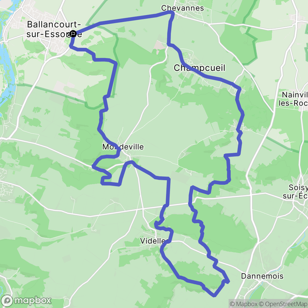 Ballancourt-sur-Essonne : carte du parcours de randonnée - France