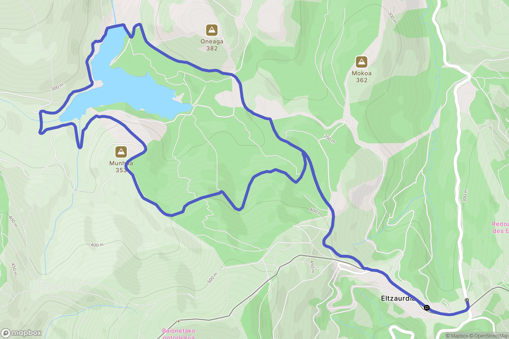 Bera : carte du parcours de randonnée - France