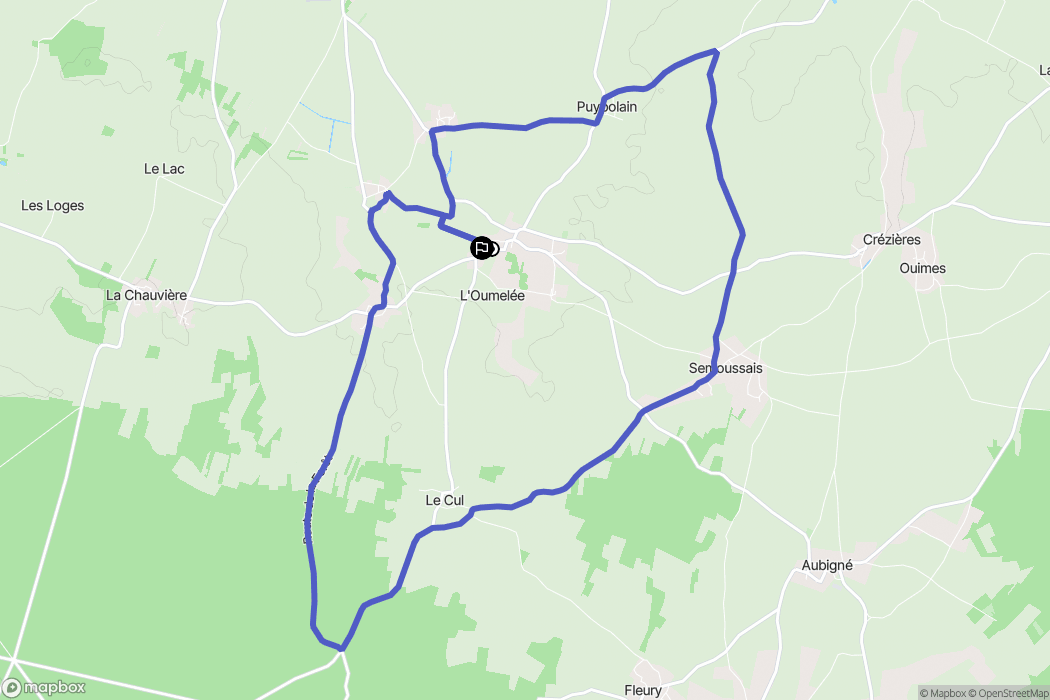 Paizay-le-Chapt : carte du parcours de randonnée - France