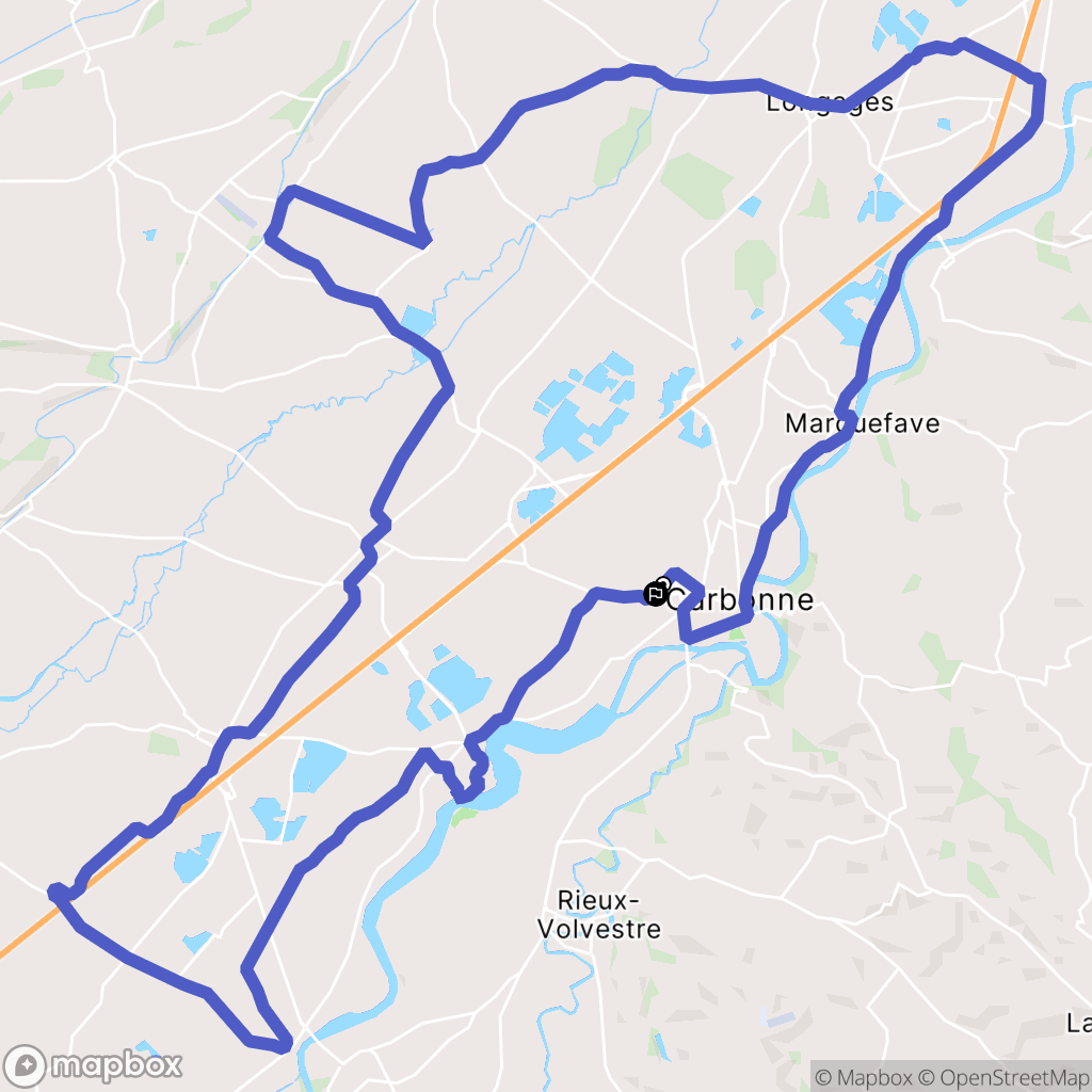 Carbonne : carte du parcours de randonnée - France