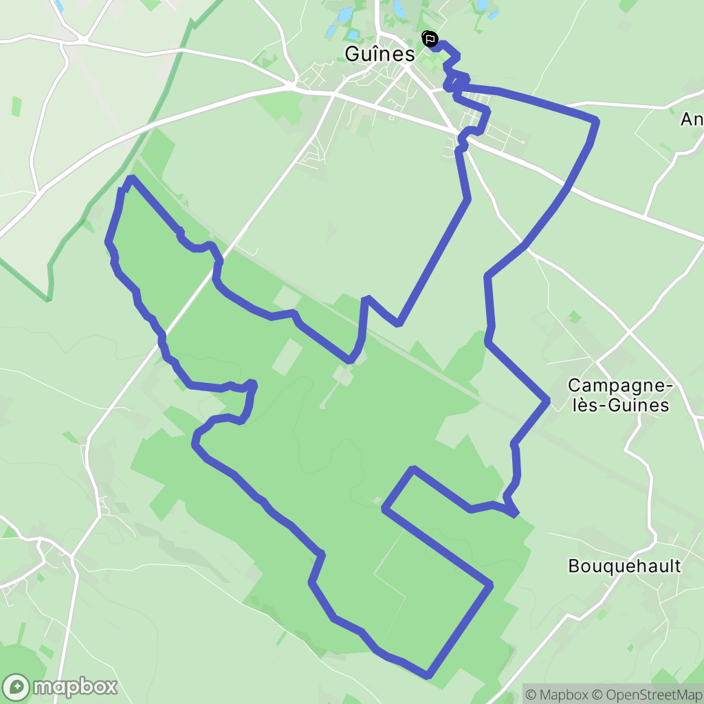 Guines : carte du parcours de randonnée - France