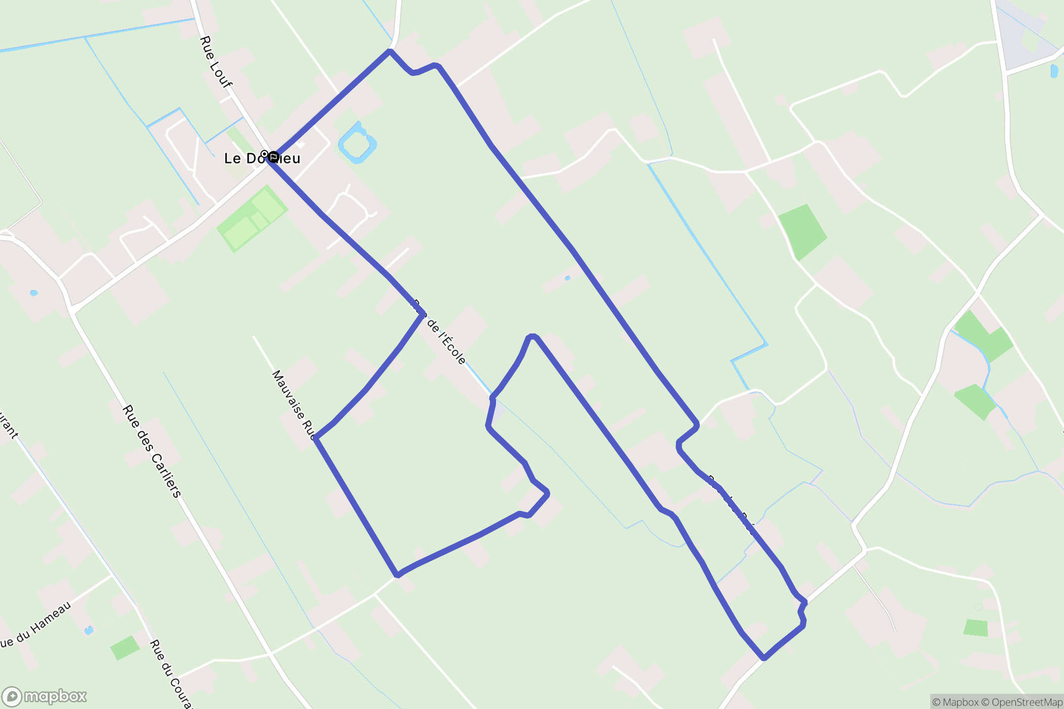 Le Doulieu : carte du parcours de randonnée - France