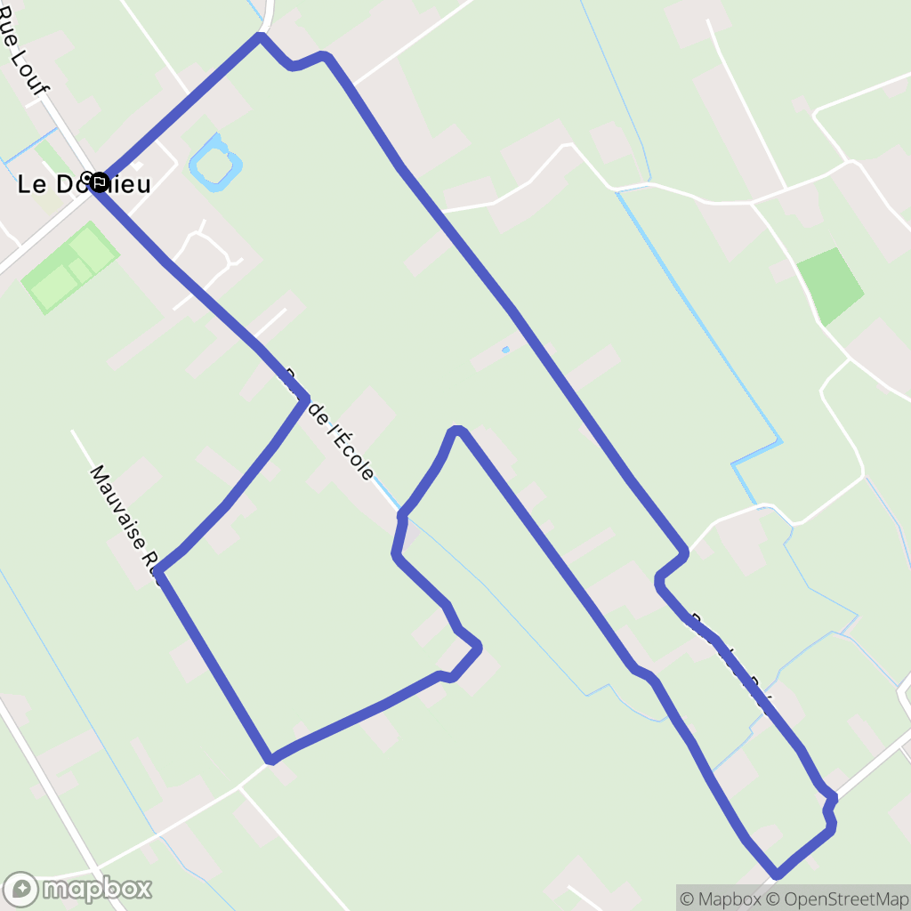 Le Doulieu : carte du parcours de randonnée - France