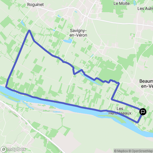 Beaumont-en-Véron : carte du parcours de randonnée - France