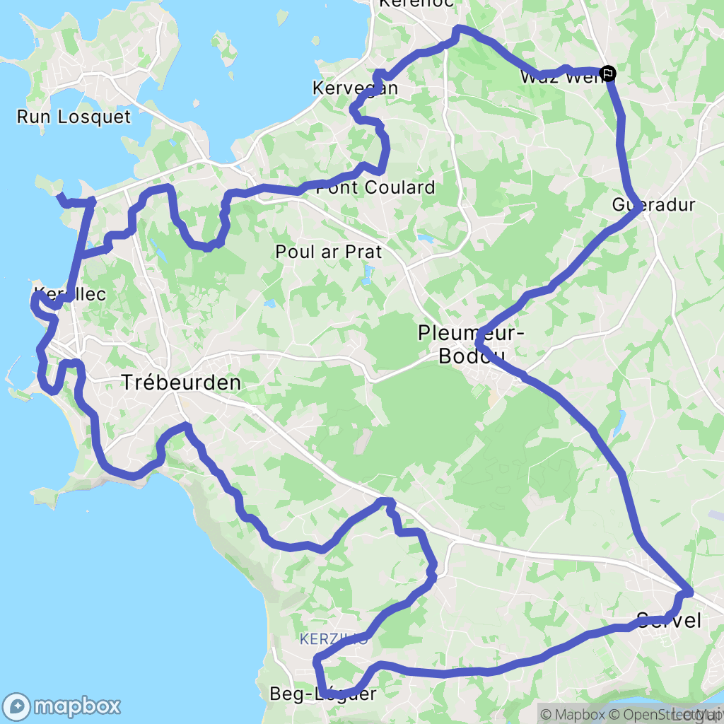 Trégastel : carte du parcours de randonnée - France