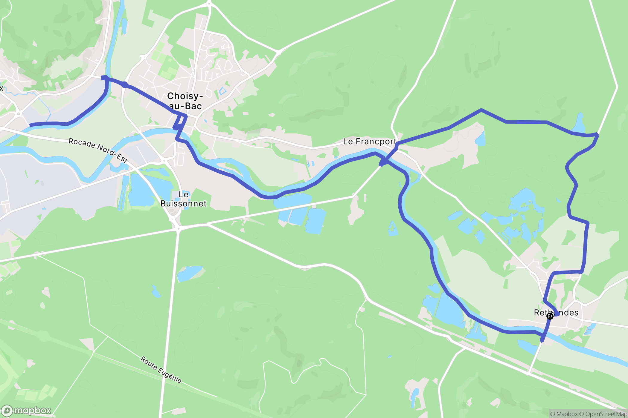Rethondes : carte du parcours de randonnée - France