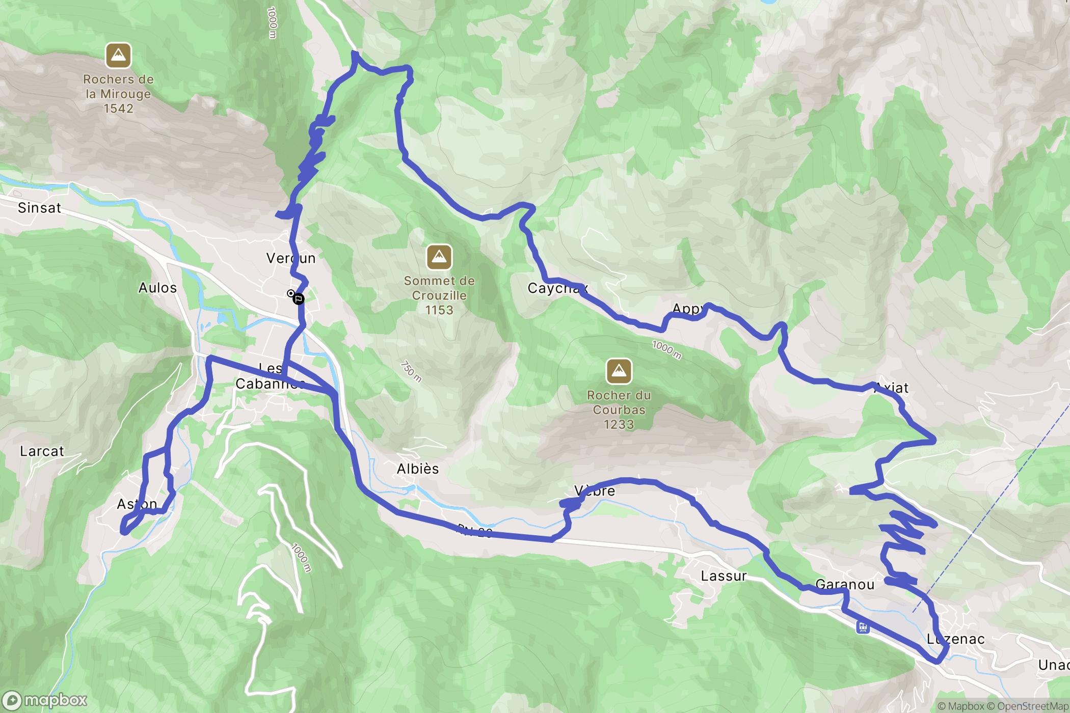 Verdun : carte du parcours de randonnée - France