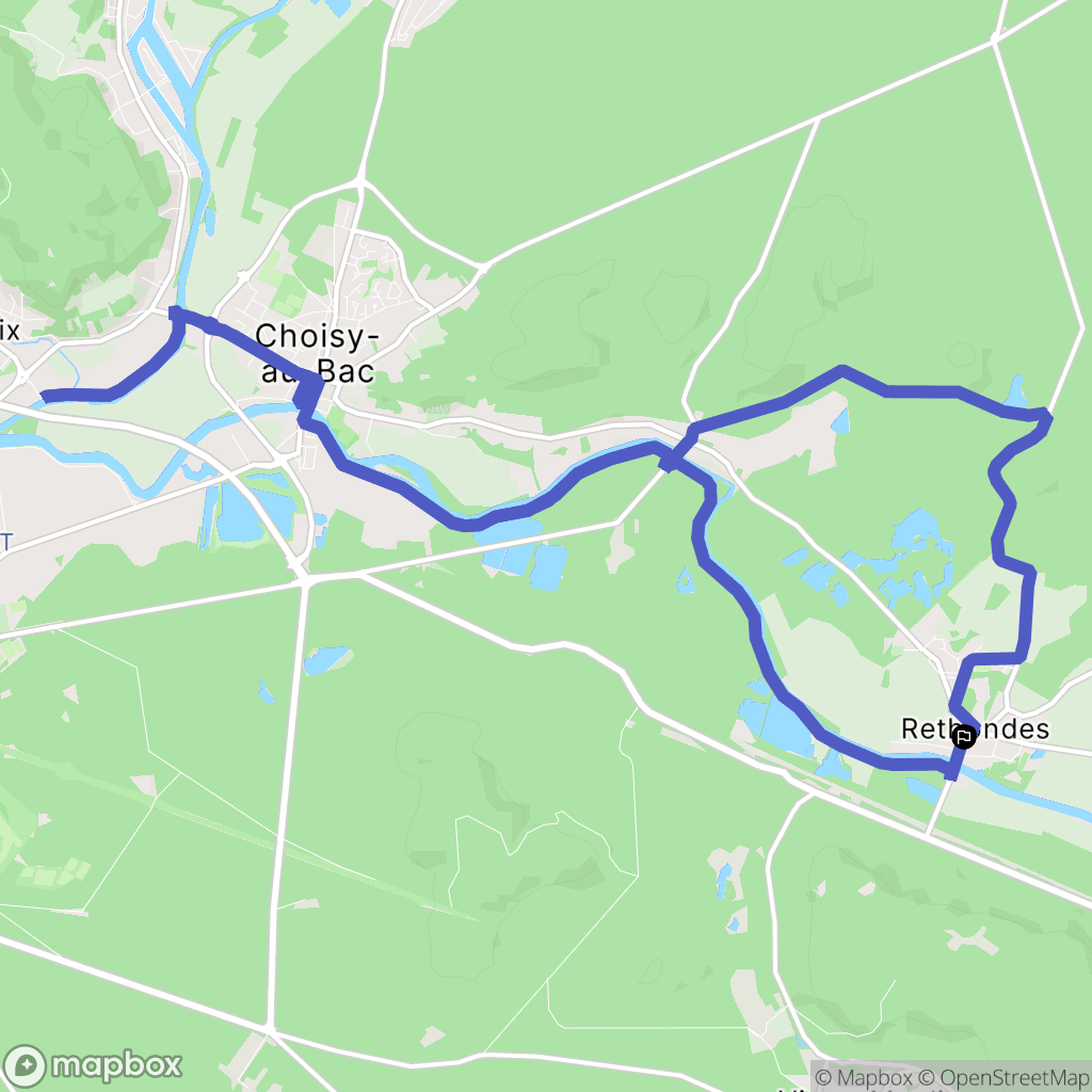 Rethondes : carte du parcours de randonnée - France