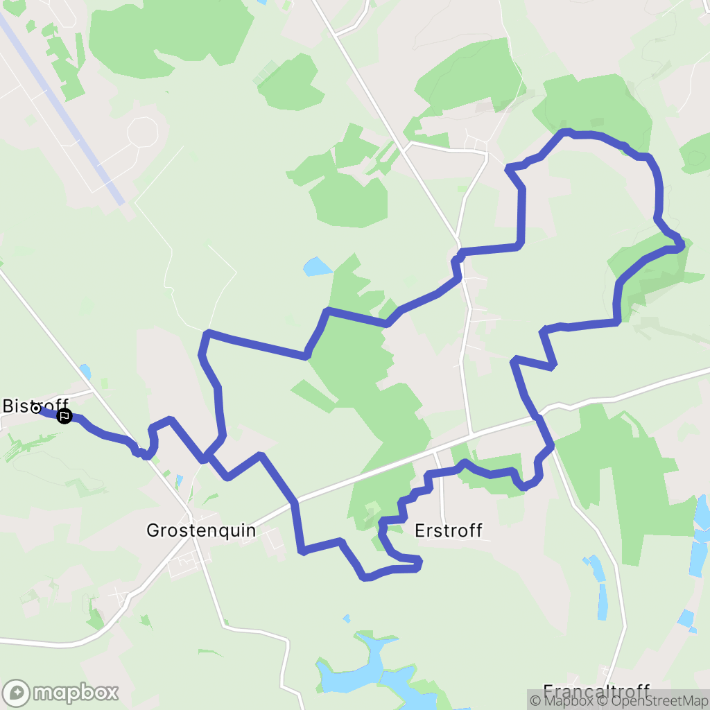 Bistroff : carte du parcours de randonnée - France