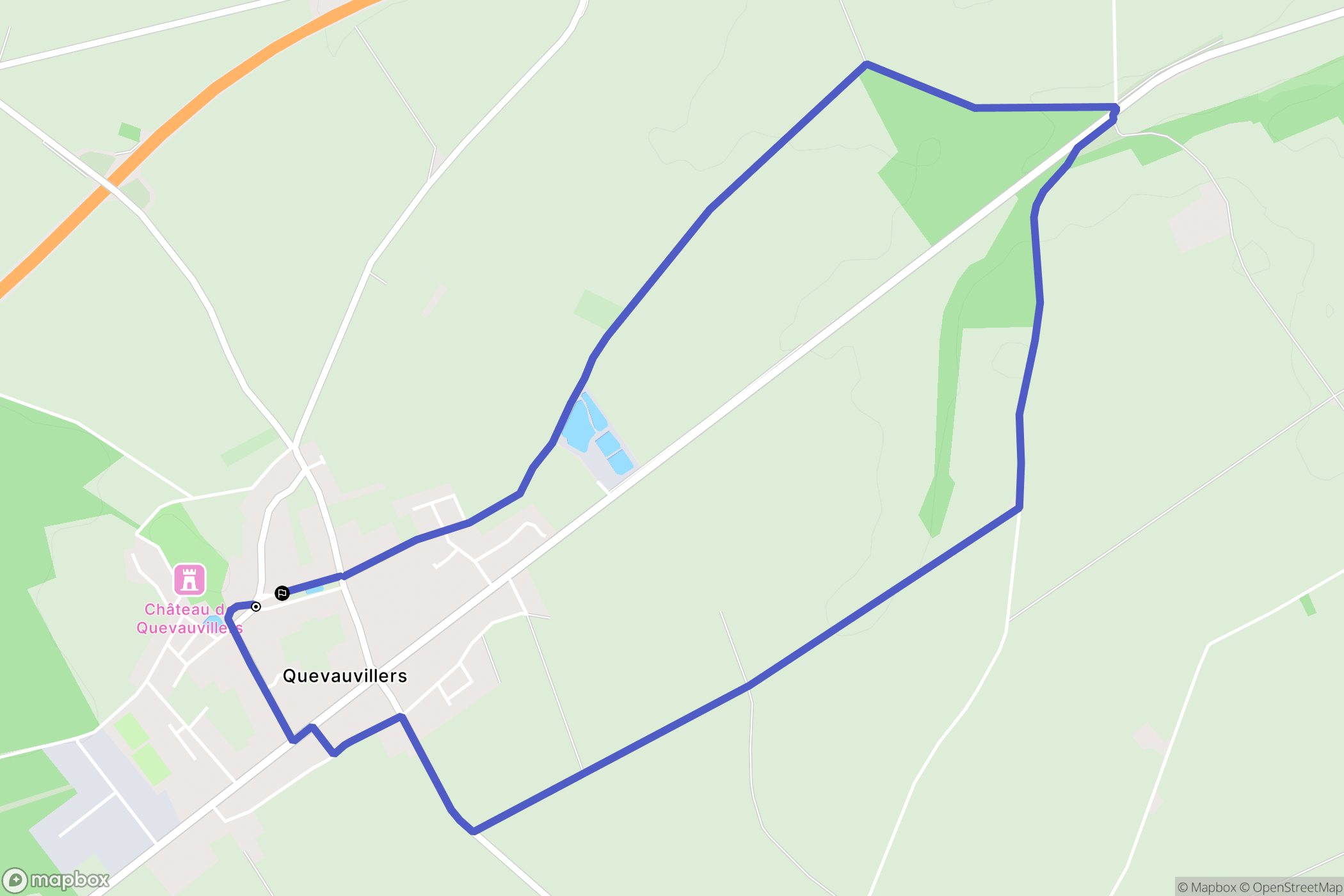 Quevauvillers : carte du parcours de randonnée - France