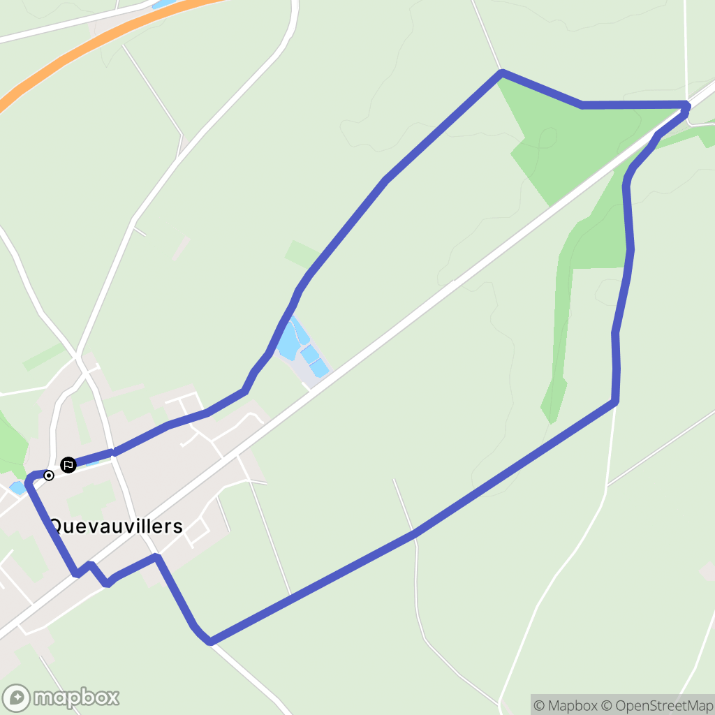 Quevauvillers : carte du parcours de randonnée - France