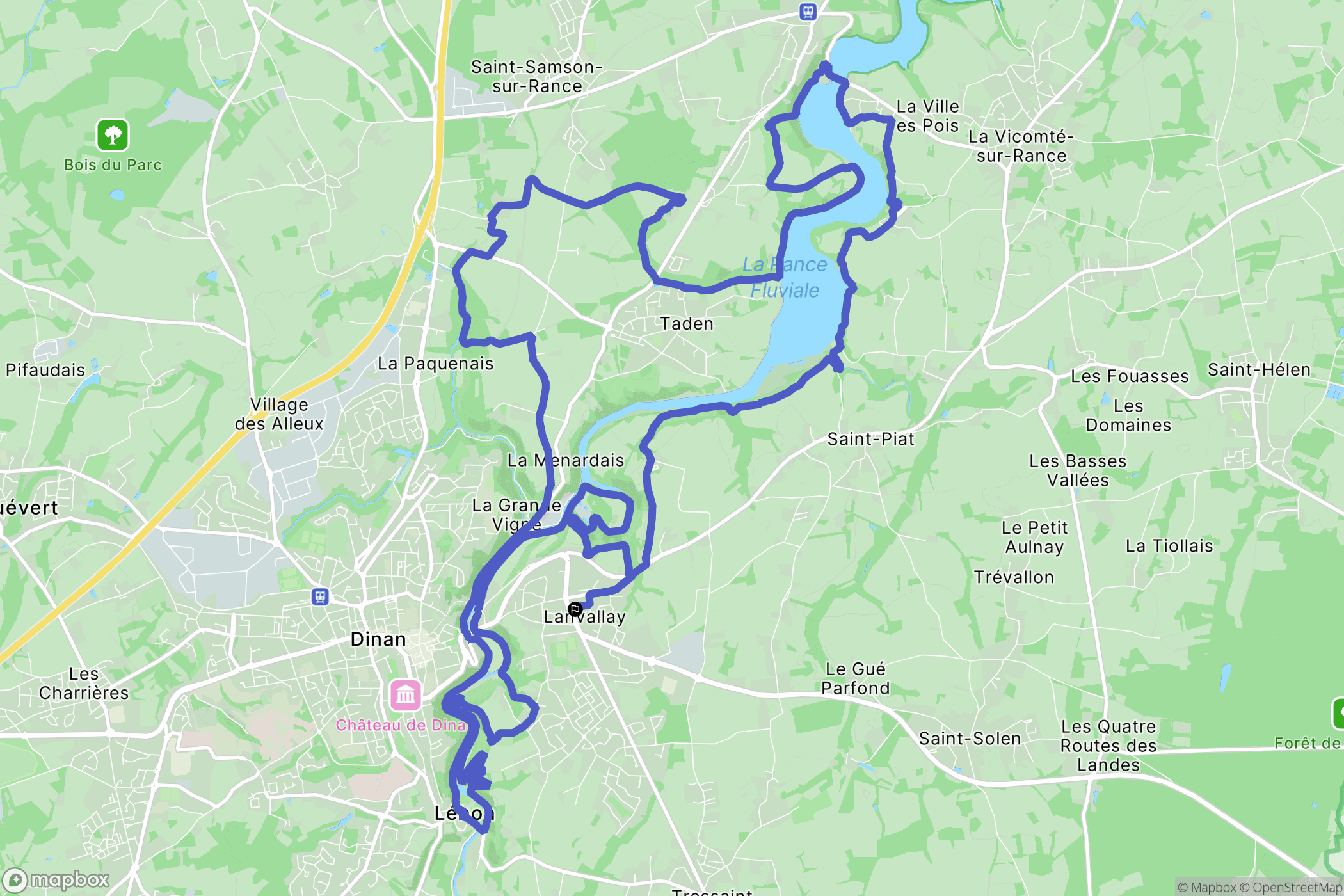 Lanvallay : carte du parcours de randonnée - France